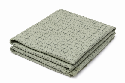 Sage Green Geometric Star Print Premium Cotton Fabric- For Shirts & Kurtas
