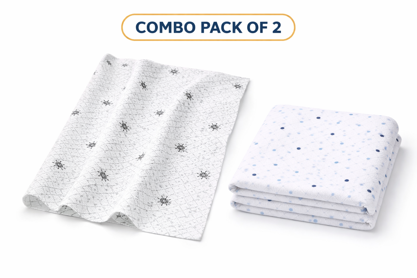 Combo pack Of 2- Abstract Floral Buti & Polka Dot Printed fabric