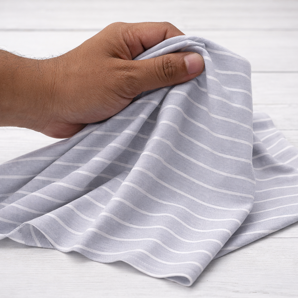 Premium Grey Pinstripe Cotton Shirting Fabric