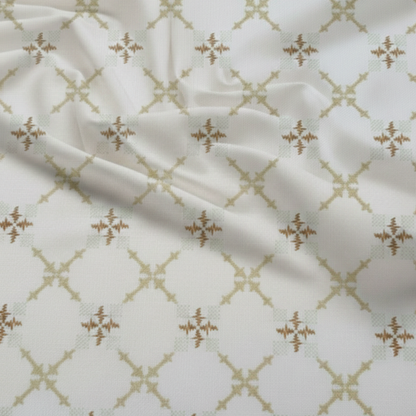 Berry Slub Geometric Luxury Print Design Fabric